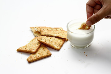 A cracker is a baked food typically made from flour. Flavorings or seasonings, such as salt, herbs,...