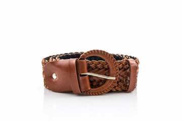 Brown leather belt for female.