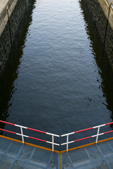 Lock chamber - narrow canal, waterway and gate for transportation on the river