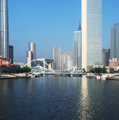 Fototapeta premium Jin wan plaza is one of the famous travel destinations in tianjin city.There are many modern skyscrapers and european styled architecture located on.