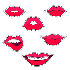 Woman's lip gestures patches set