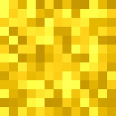 Geometrical square tiled background - vector graphic design from squares in golden tones