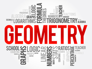 Geometry word cloud collage, education concept background
