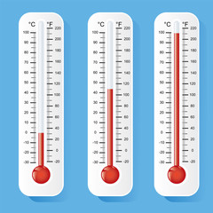 Naklejka premium thermometer icon on blue background vector illustration 