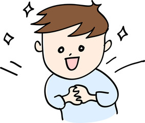 感激　男性　イラスト
