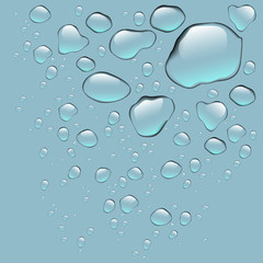 Realistic water drops isolated