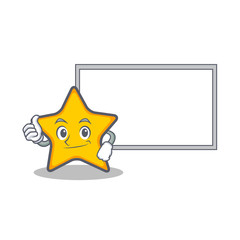 Pose with board star character cartoon style © kongvector