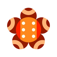 Flat icon of a flower. Colored object on a white background. Digital clipart