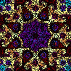 Seamless background pattern. Irregular decorative geometric mosaic art tile pattern from uneven broken pieces.