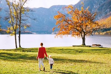 Family on the Lake Bohinj, Slovenia, Europe