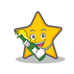 star character cartoon style with beer © kongvector