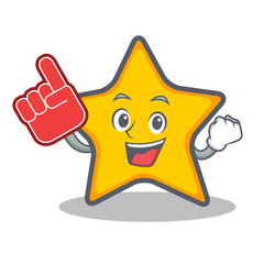 Foam finger star character cartoon style © kongvector
