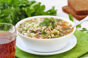 Russian cold soup - okroshka