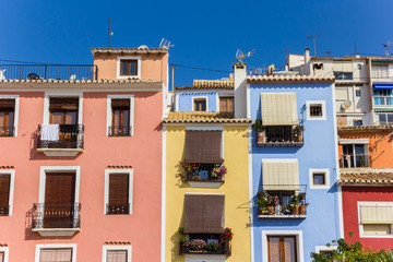 Naklejka premium Colorful houses at the boulevard of Villajoyosa