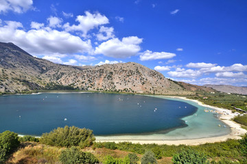 Lake Kournas at Crete island in Greece