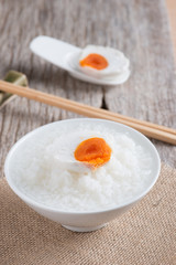 gruel and salted egg, chinese food style