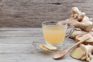 Ginger tea from ground ginger and honey