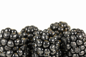 fresh blackberries isolated on white background