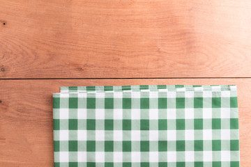 Tablecloths on the wooden table background