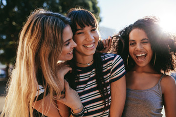 Female friends enjoying outdoors in the city