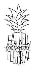 Diet quote in the shape of a pinapple, suitable for decoration
