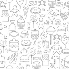 Vector hand drawn candy chop background