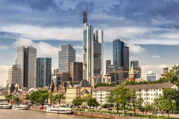 Looking across the Main river to the CBD of Frankfurt 