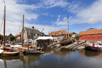 Fototapeta na wymiar Traditional shipyard in the harbor of Spakenburg