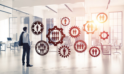 Networking and social communication concept as effective point f