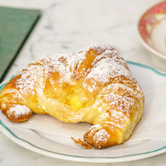 croissant with coffee
