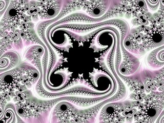 A beautiful Fractal created based on seashells! Natural transfusion of colors pink, white and green. Marine ornament with elegant curves. The richness of the ocean