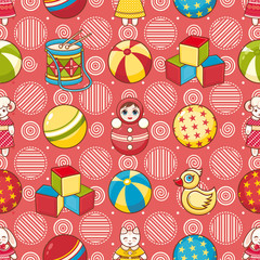 Fototapeta premium Child toy seamless pattern. Design element 