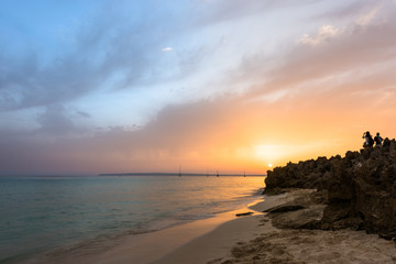 Sunset on a Formentera beach. Spain