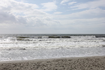horizon line and coast by the sea, autumn myrtle beach, USA