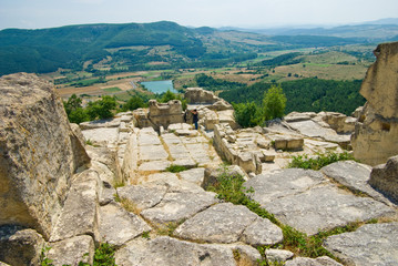 Fototapeta na wymiar The ancient Thracian town of Perperikon in the Eastern Rhodopes, a 470-meter tall rocky hill, considered a sacred place. It is the largest megalithic ensemble in the Balkans.