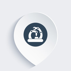 assembly line icon on marker, vector illustration