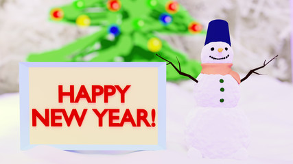 Snowman standing at the phrase 