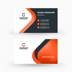 Creative and clean double-sided business card vector template. Flat design vector mockup. Stationery design