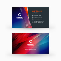 Creative and clean double-sided business card vector template. Flat design vector mockup. Stationery design