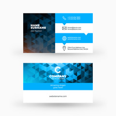 Creative and clean double-sided business card vector template. Flat design vector mockup. Stationery design