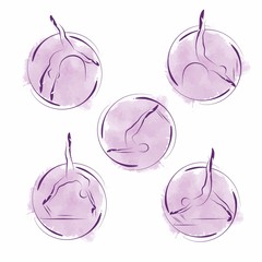 Set of abstract pilates poses