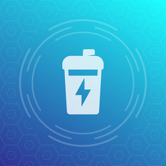 Sport shaker icon, nutrition for fitess training