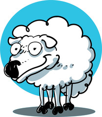 sweet sheep cartoon vector illustration