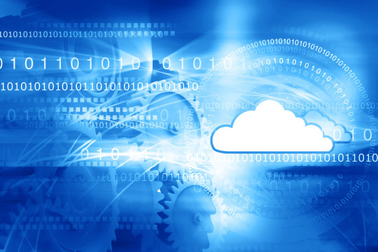 Cloud computing concept, global computer network. 3d illustration