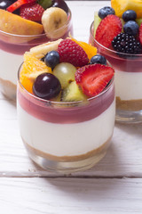 Cheesecake with fruit and berries