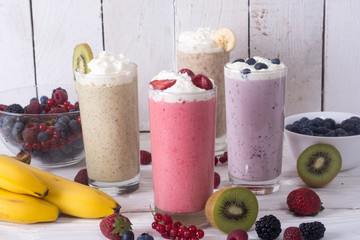 Milk shake with berries