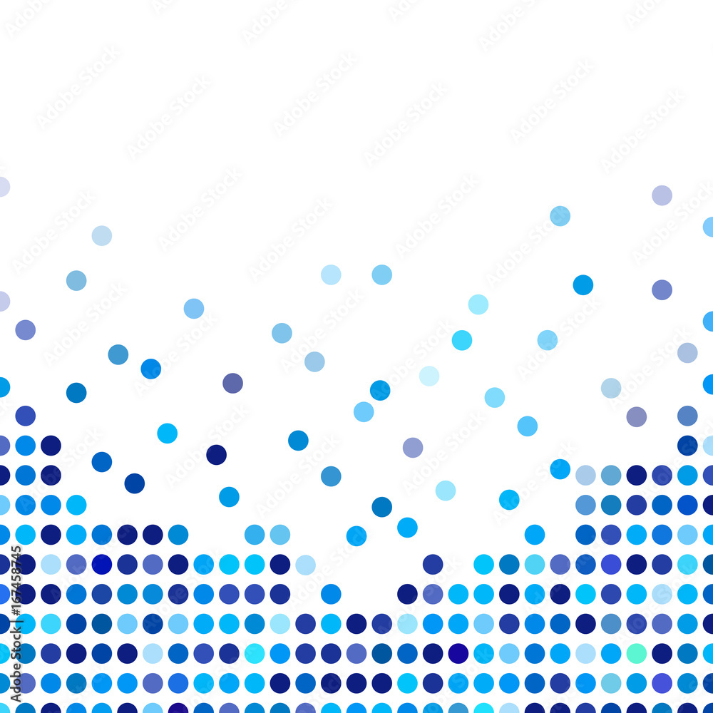 Poster mosaic background random dark and light blue circles, pattern of polka dots, neutral versatile patte