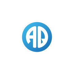 Obraz premium Initial letter AQ, rounded letter circle logo, modern gradient blue color 