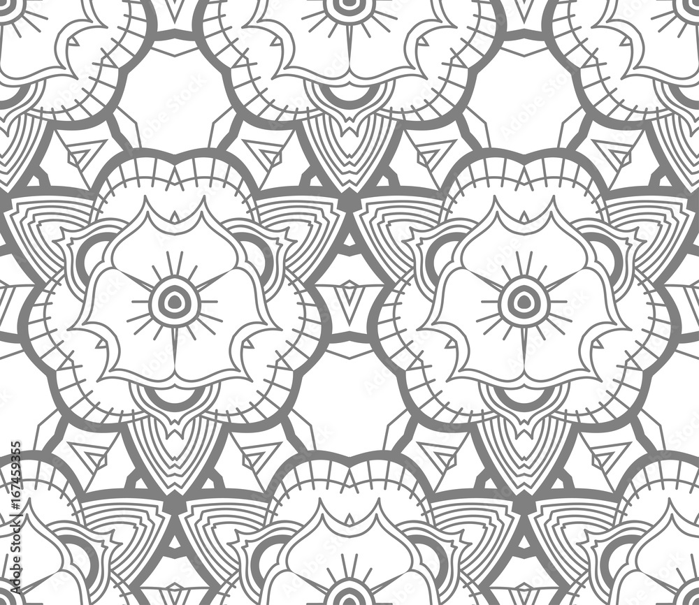 Aufkleber Seamless Abstract Hand Drawn Vector Pattern