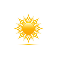 Abstract sun icon with yellow shadow.